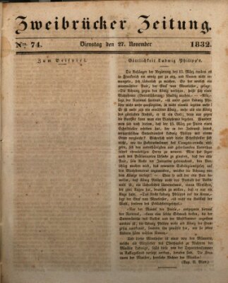 Zweibrücker Zeitung Dienstag 27. November 1832