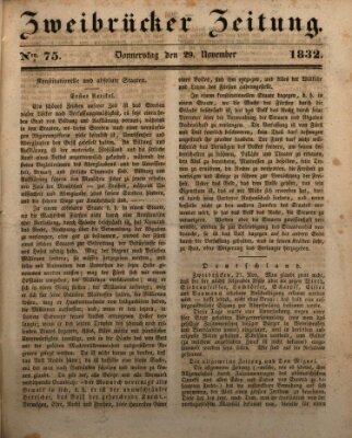 Zweibrücker Zeitung Donnerstag 29. November 1832