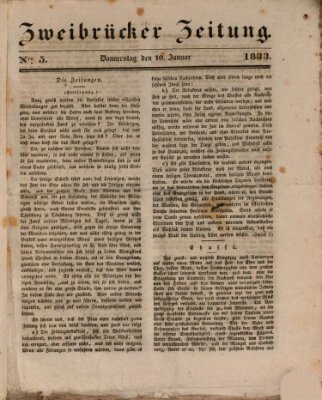 Zweibrücker Zeitung Donnerstag 10. Januar 1833