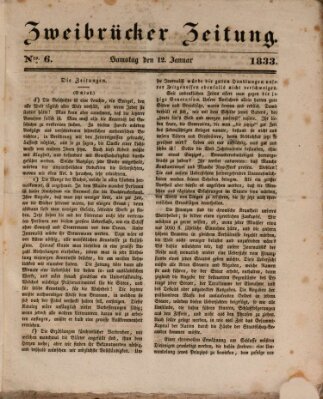 Zweibrücker Zeitung Samstag 12. Januar 1833