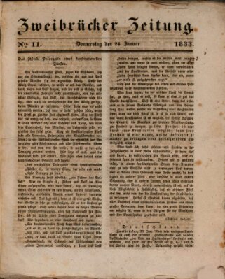 Zweibrücker Zeitung Donnerstag 24. Januar 1833