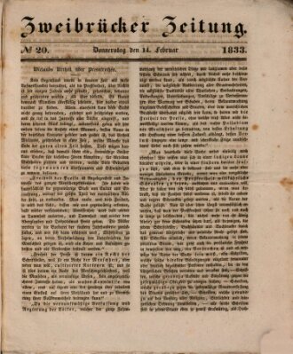 Zweibrücker Zeitung Donnerstag 14. Februar 1833