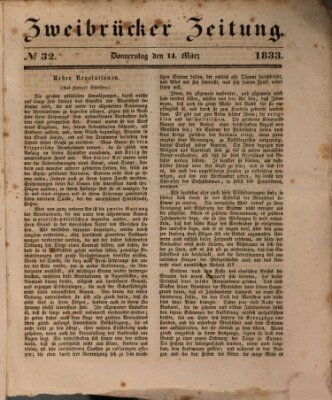 Zweibrücker Zeitung Donnerstag 14. März 1833