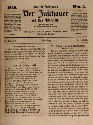 Der Zuschauer an der Pegnitz Samstag 6. Januar 1849