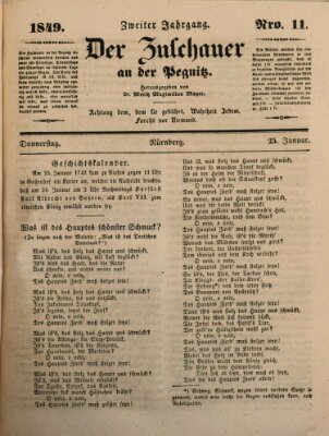 Der Zuschauer an der Pegnitz Donnerstag 25. Januar 1849