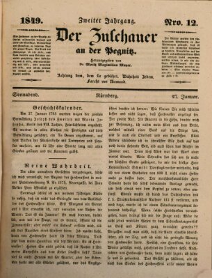 Der Zuschauer an der Pegnitz Samstag 27. Januar 1849