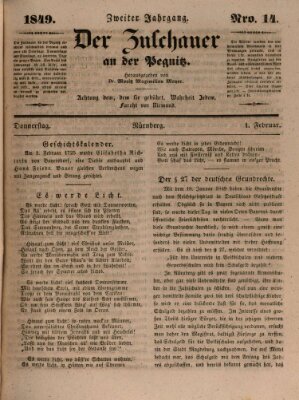 Der Zuschauer an der Pegnitz Donnerstag 1. Februar 1849