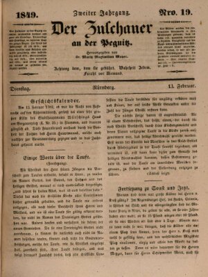 Der Zuschauer an der Pegnitz Dienstag 13. Februar 1849