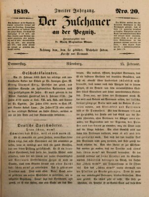 Der Zuschauer an der Pegnitz Donnerstag 15. Februar 1849