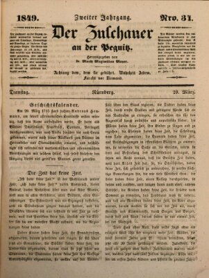 Der Zuschauer an der Pegnitz Dienstag 20. März 1849