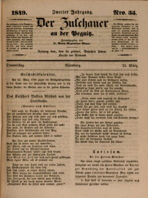 Der Zuschauer an der Pegnitz Donnerstag 22. März 1849