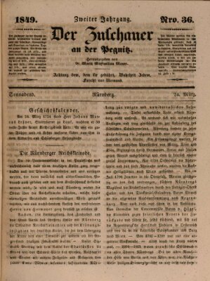 Der Zuschauer an der Pegnitz Samstag 24. März 1849