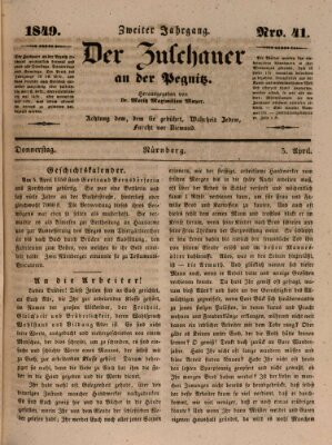 Der Zuschauer an der Pegnitz Donnerstag 5. April 1849