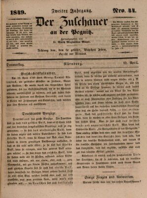 Der Zuschauer an der Pegnitz Donnerstag 12. April 1849