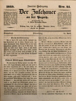 Der Zuschauer an der Pegnitz Samstag 14. April 1849