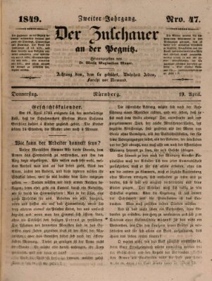 Der Zuschauer an der Pegnitz Donnerstag 19. April 1849