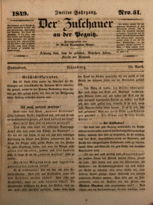 Der Zuschauer an der Pegnitz Samstag 28. April 1849