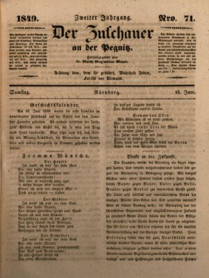 Der Zuschauer an der Pegnitz Samstag 16. Juni 1849