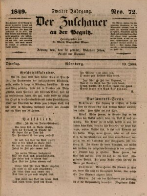 Der Zuschauer an der Pegnitz Dienstag 19. Juni 1849