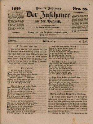 Der Zuschauer an der Pegnitz Samstag 28. Juli 1849