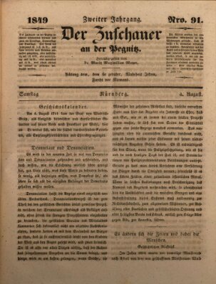 Der Zuschauer an der Pegnitz Samstag 4. August 1849