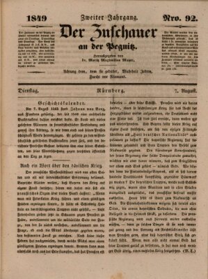 Der Zuschauer an der Pegnitz Dienstag 7. August 1849