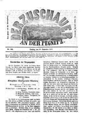 Der Zuschauer an der Pegnitz Samstag 20. September 1862