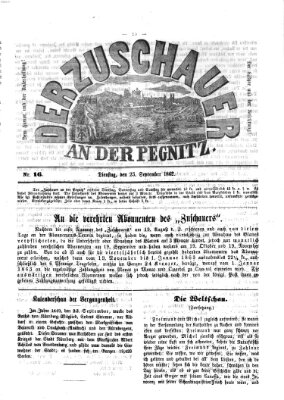 Der Zuschauer an der Pegnitz Dienstag 23. September 1862