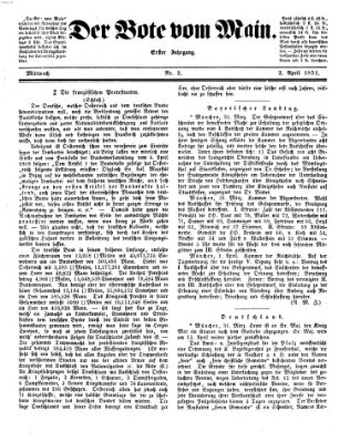 Der Bote vom Main Mittwoch 2. April 1851