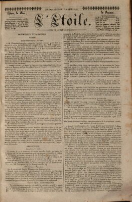 L' étoile Montag 3. April 1826