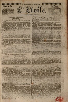 L' étoile Samstag 15. April 1826