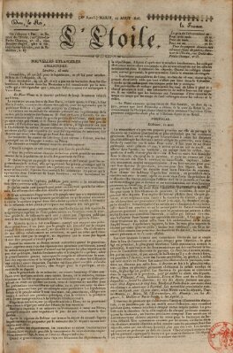 L' étoile Dienstag 29. August 1826