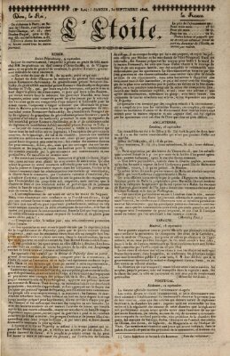 L' étoile Samstag 30. September 1826