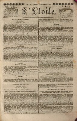 L' étoile Samstag 4. November 1826