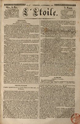 L' étoile Sonntag 26. November 1826