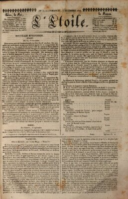 L' étoile Sonntag 3. Dezember 1826