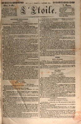 L' étoile Dienstag 2. Januar 1827