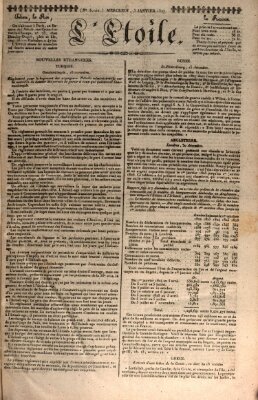 L' étoile Mittwoch 3. Januar 1827