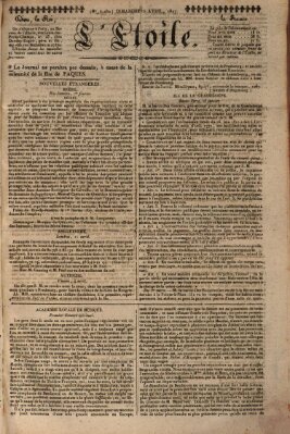 L' étoile Sonntag 15. April 1827