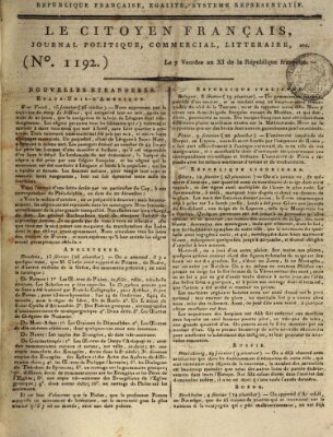 Le citoyen français Samstag 26. Februar 1803