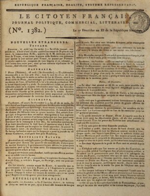 Le citoyen français Sonntag 4. September 1803