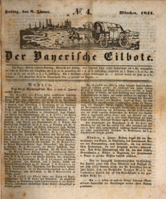 Baierscher Eilbote (Münchener Bote für Stadt und Land) Freitag 8. Januar 1841