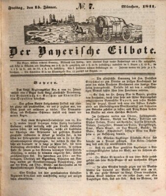 Baierscher Eilbote (Münchener Bote für Stadt und Land) Freitag 15. Januar 1841