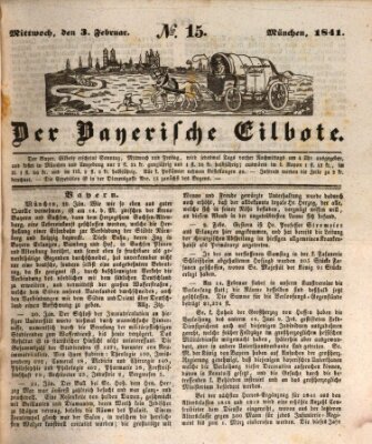 Baierscher Eilbote (Münchener Bote für Stadt und Land) Mittwoch 3. Februar 1841