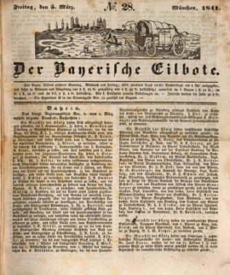 Baierscher Eilbote (Münchener Bote für Stadt und Land) Freitag 5. März 1841