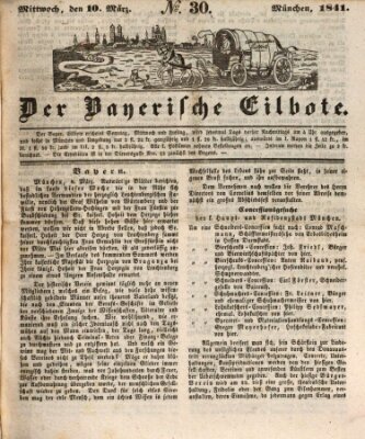 Baierscher Eilbote (Münchener Bote für Stadt und Land) Mittwoch 10. März 1841