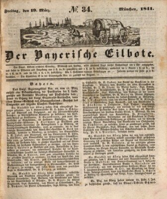 Baierscher Eilbote (Münchener Bote für Stadt und Land) Freitag 19. März 1841