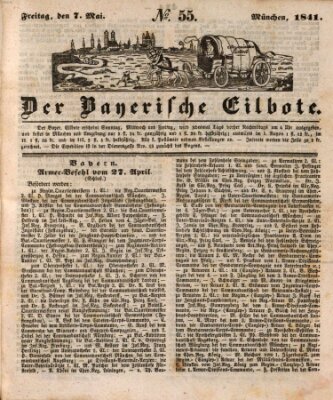 Baierscher Eilbote (Münchener Bote für Stadt und Land) Freitag 7. Mai 1841