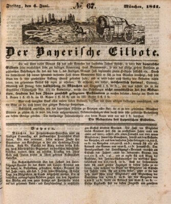 Baierscher Eilbote (Münchener Bote für Stadt und Land) Freitag 4. Juni 1841