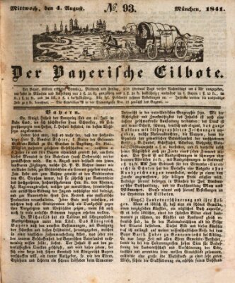 Baierscher Eilbote (Münchener Bote für Stadt und Land) Mittwoch 4. August 1841